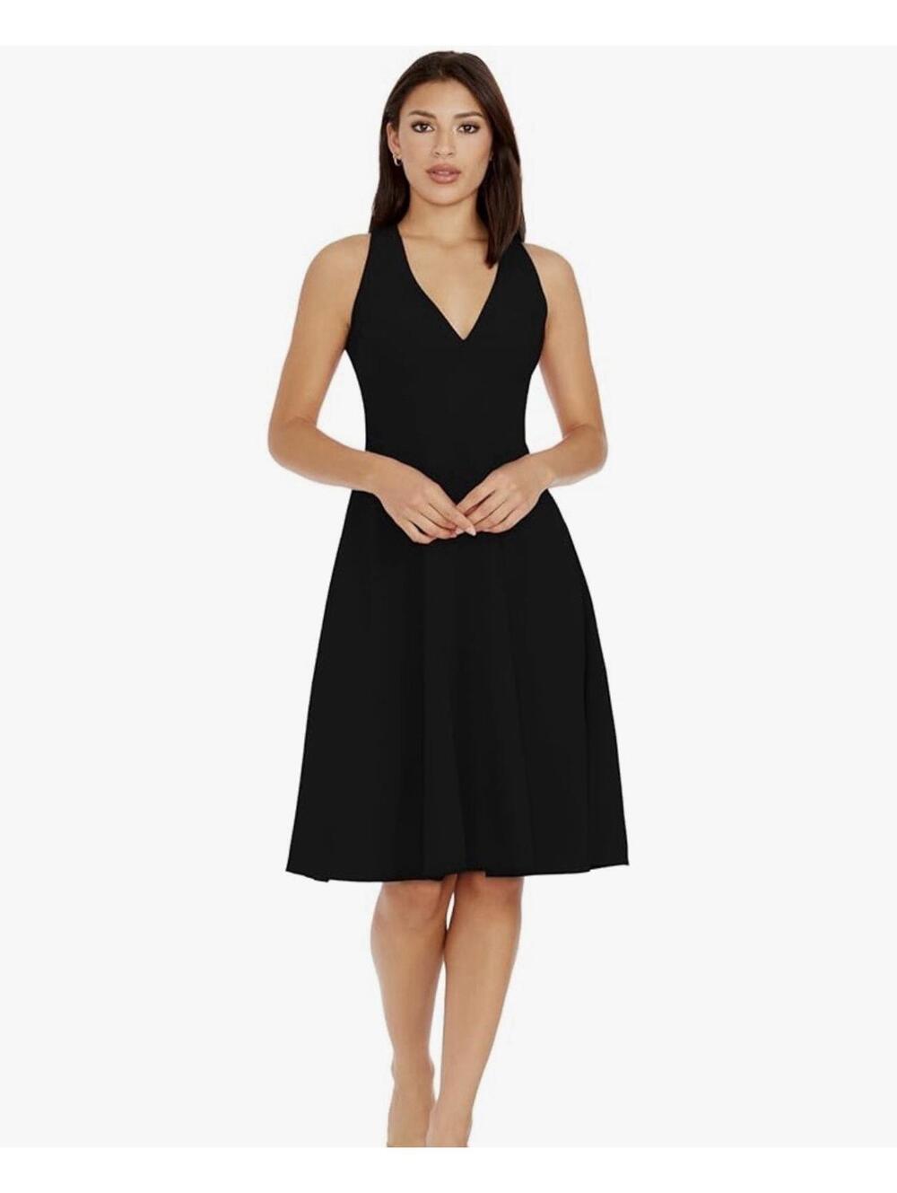 NEW Dress the Population Catalina Fit & Flare Dress Black - Size XL  W/Pockets